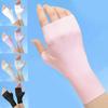 Pro Uv Protection Gloves For Nail Art Gel Nail Lamp Sunscreen Gloves Fingerless Hand Sun Care Thin Cool Ice Silk Silky Sun Glove