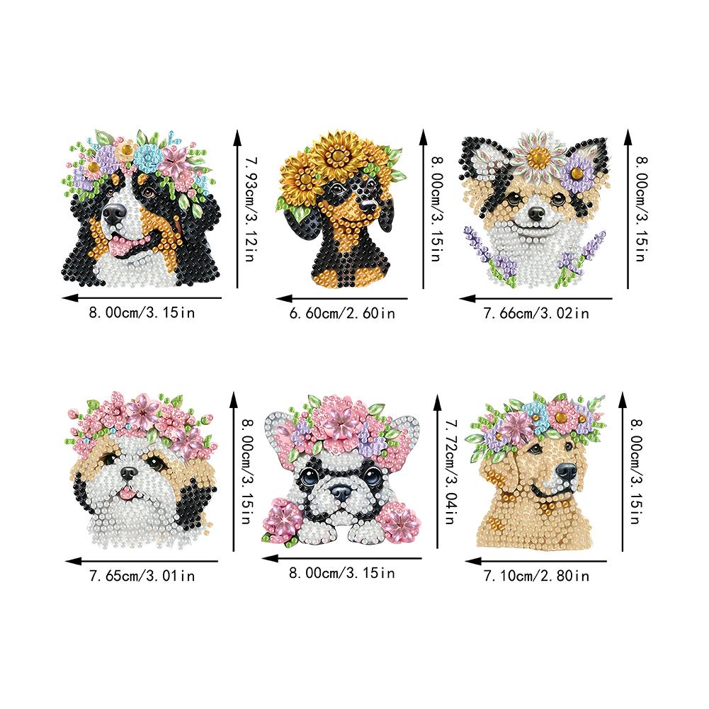 6pcs DIY Animals Design Diamond Art Fridge Magnet Kit Magnetic Diamond Art Decor Refrigerator Mailbox Home Decoration DIY Crafts
