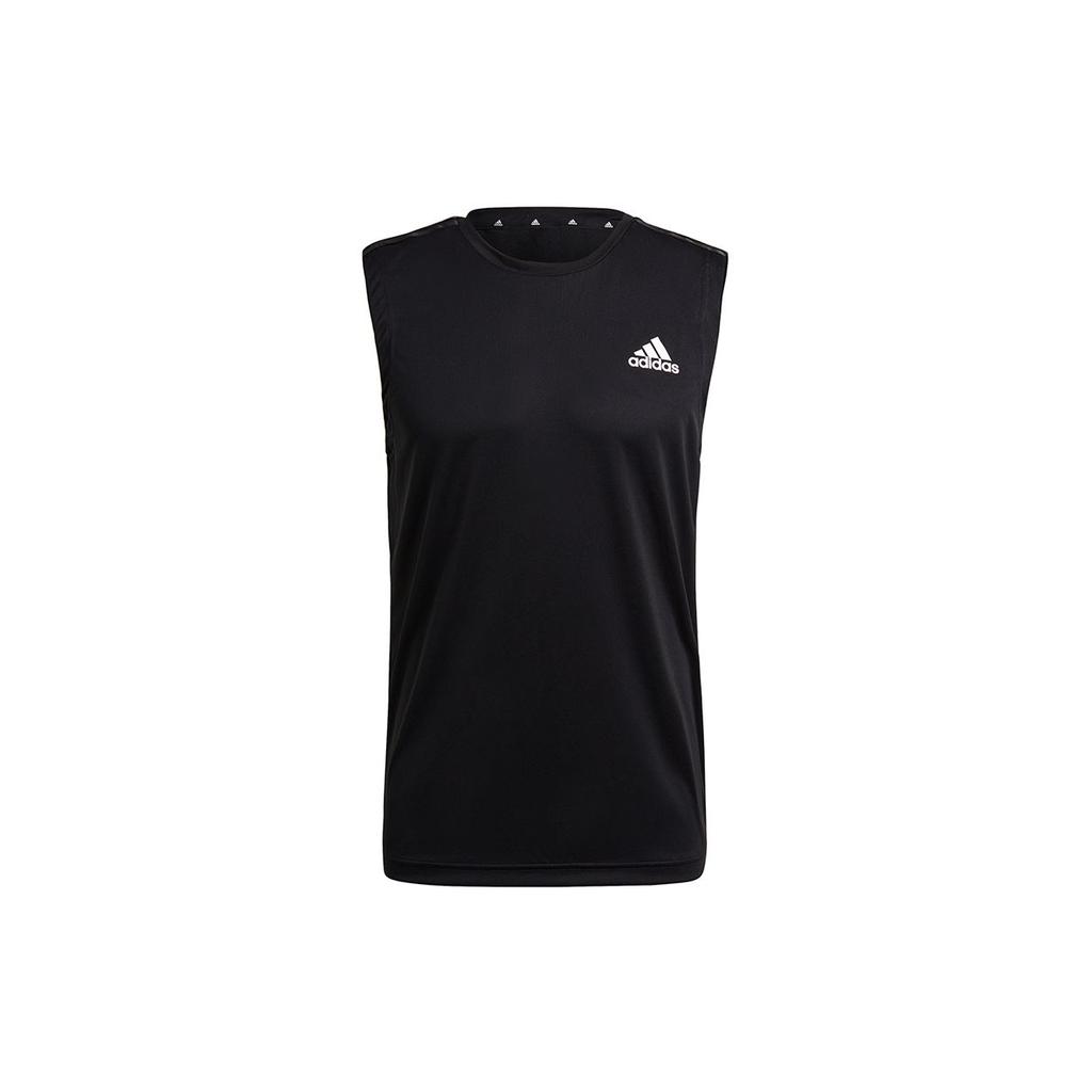 Adidas 3-Stripes Tank Top, Breathable Sleeveless Training Men Tops Black GM2130