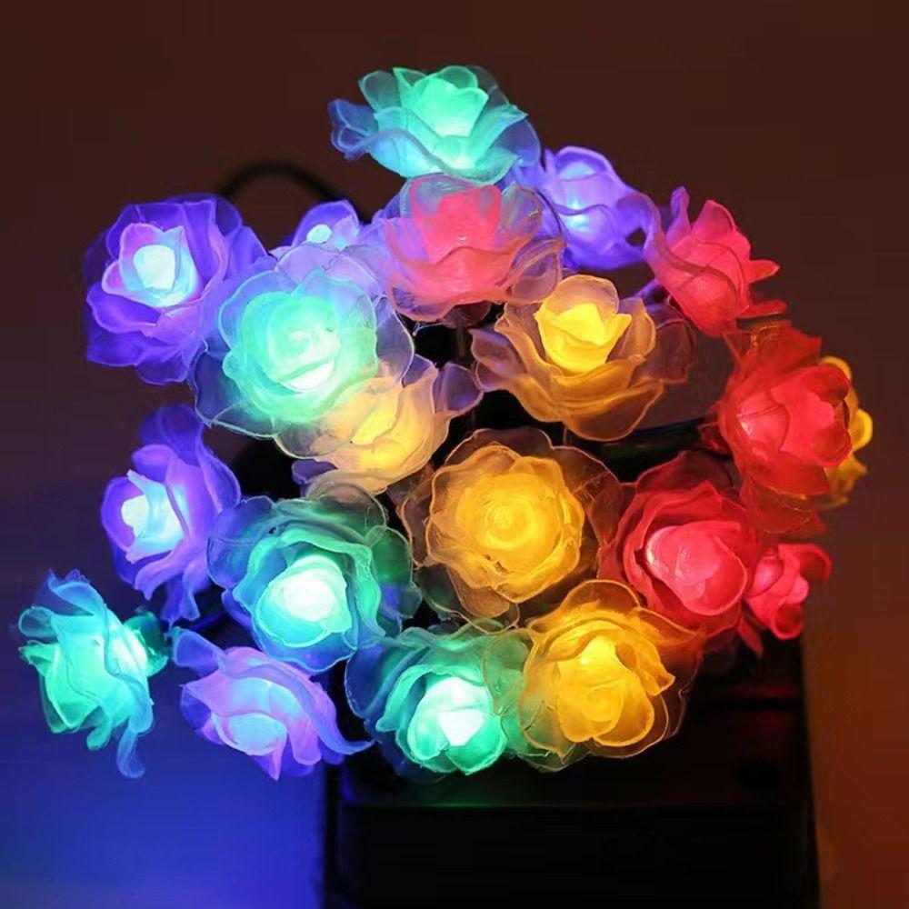Simulated Rose Flower LED String Lights Creative Garland Light Valentine's Day