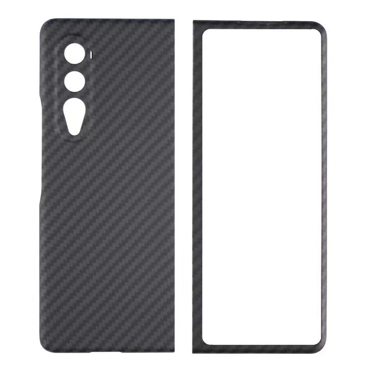3K Twill Carbon Fiber Phone Case for Galaxy Z Fold 4 Camera Big Hole Crater Aramid Fiber  Flip 4 Phone Case