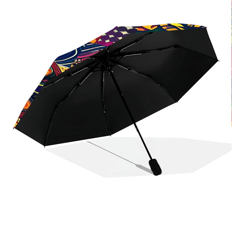 1 PC Automatic Folding Umbrella - Unique flowers Pattern, Portable & Foldable Design with 8 Ribs, Christmas Birthday Gifts