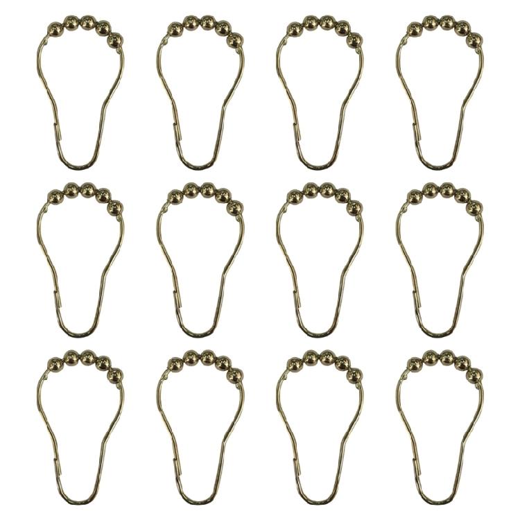 5 Bead Roller Shower Curtain Hooks Smooth Sliding Stainless Steel Construction Shower Rod Hook Bath Accessory
