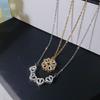 1pc Heart Shaped Four Leaf Clover Pendant Necklace Jewelry Zircon Women Love Clavicle Chain Gifts Openable ChokerJewelry