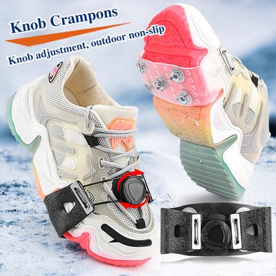 1 Paio di Ramponcini per Scarpe con 5 Chiodi in Acciaio Manopola Regolabile