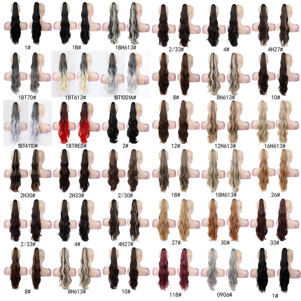 Long Water Wave Ponytail Claw Clip Hair Extensions Synthetic Wavy Ponytail Hairpiece for Women Daily Hairstyle