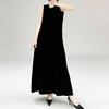 Han Meng Xuan Mulberry Silk Velvet Sleeveless Vest Dress