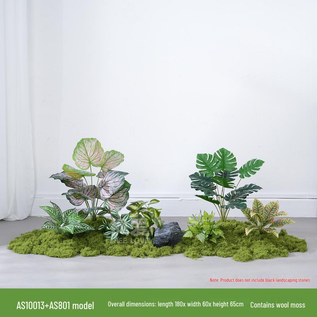 Luxury Faux Green Plant and Flower Decor - Indoor Moss and Grass Clusters for Elegant Landscaping.
