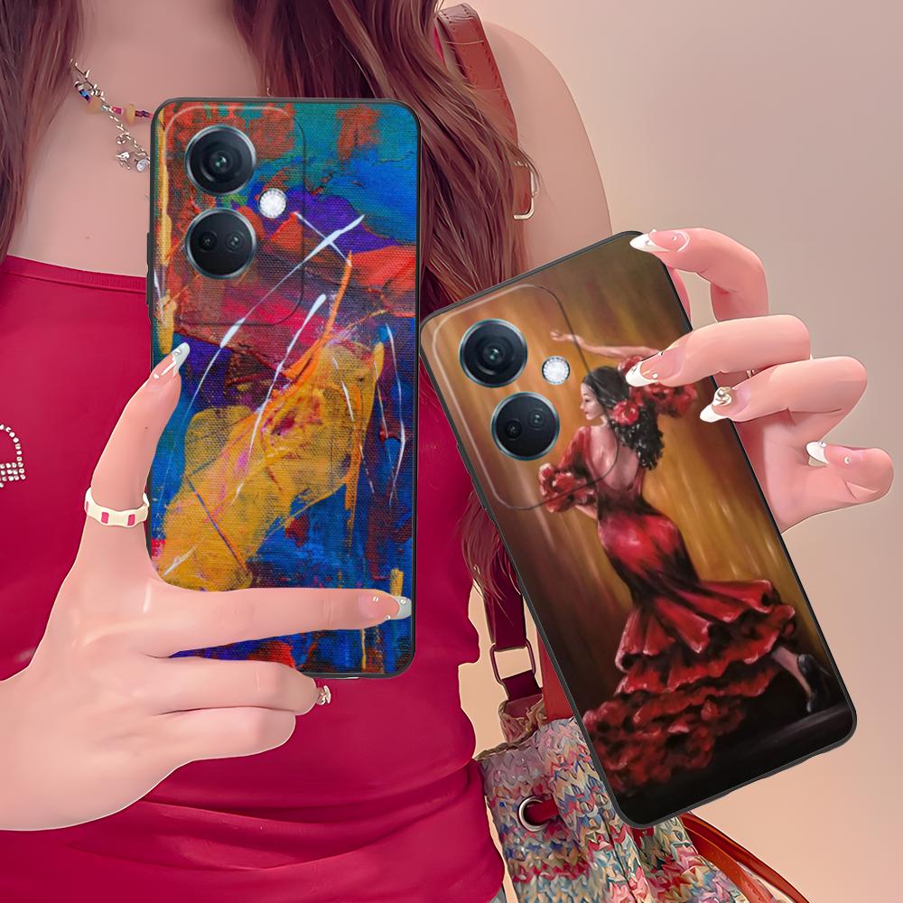 Abstract Oil Painting Phone Case for OPPO Reno 14 13 12 11 10 9 8 7 6 5 F T Pro 5G Soft TPU Shockproof Cover