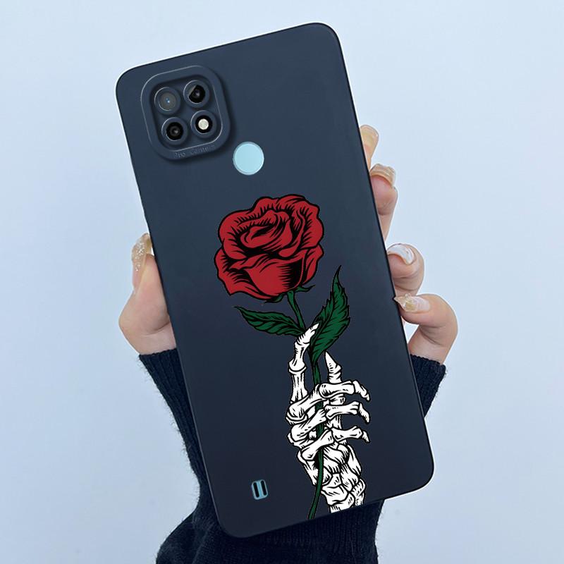 For Realme C21 RMX3201 / C21Y RMX3261 RMX3263 C25Y Phone Case Coque Soft Silicone Sweet Painted Girls Lovely Printed Back Cover