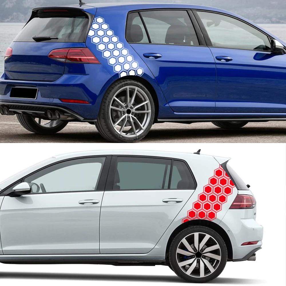 Honeycomb Hexagonal Graphics Car Vinyl Decal Car Body Side Sticker Waterproof Modification Decoration Auto Tuning Accessories