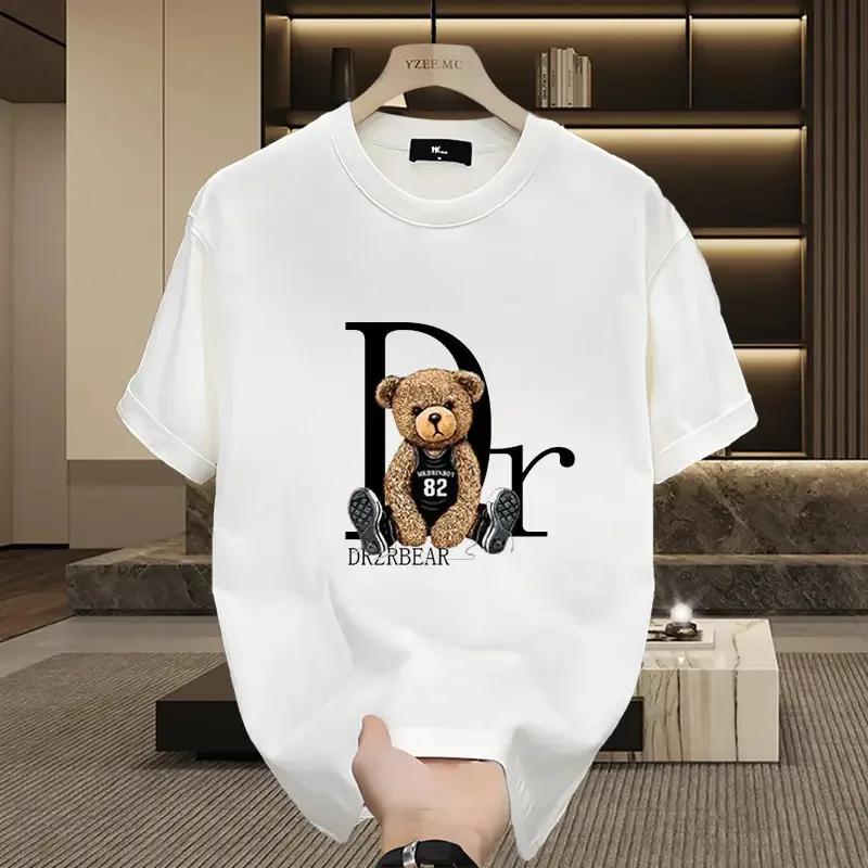 

New SpringSummer Short sleeved Bear Tshirt Pure Fashion Casual Instagram Bottom Tshirt S