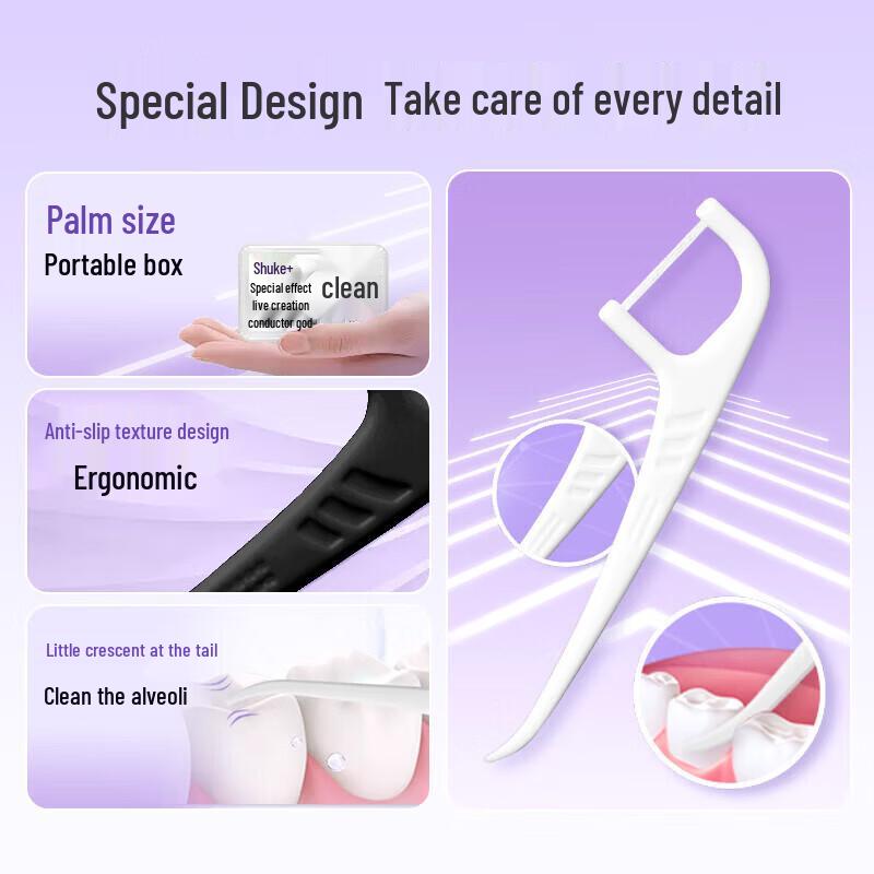 Saky Bamboo Charcoal Dental Floss Picks