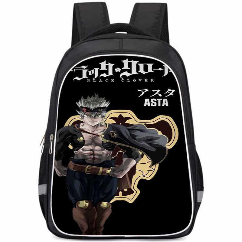 Černý čtyřlístek Velkokapacitní lehký školní batoh pro děti chlapce a dívky Oxfordová látka