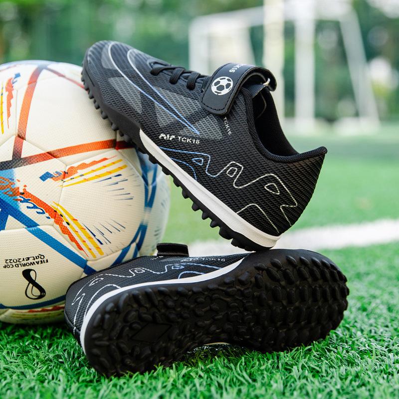 2025 New Children's Football Shoes Velcro Boys Student Game Training Shoes Girls Broken Nail Football Shoes