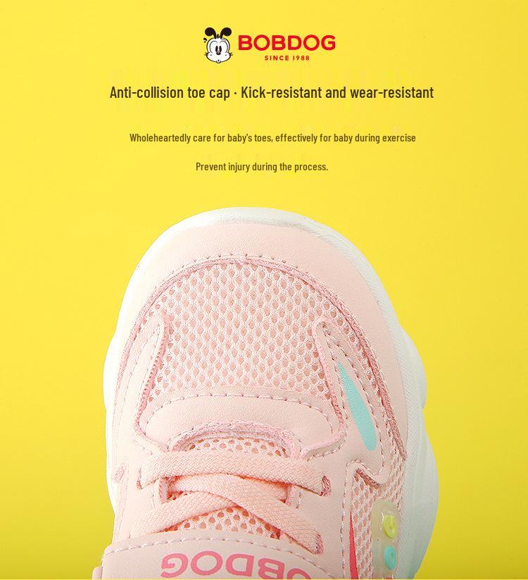 Bobodou Unisex Baby Mesh Walking Shoes - Anti-Slip Soft Sole Toddler Sports Shoes for Spring and Autumn (Ages 1-5)