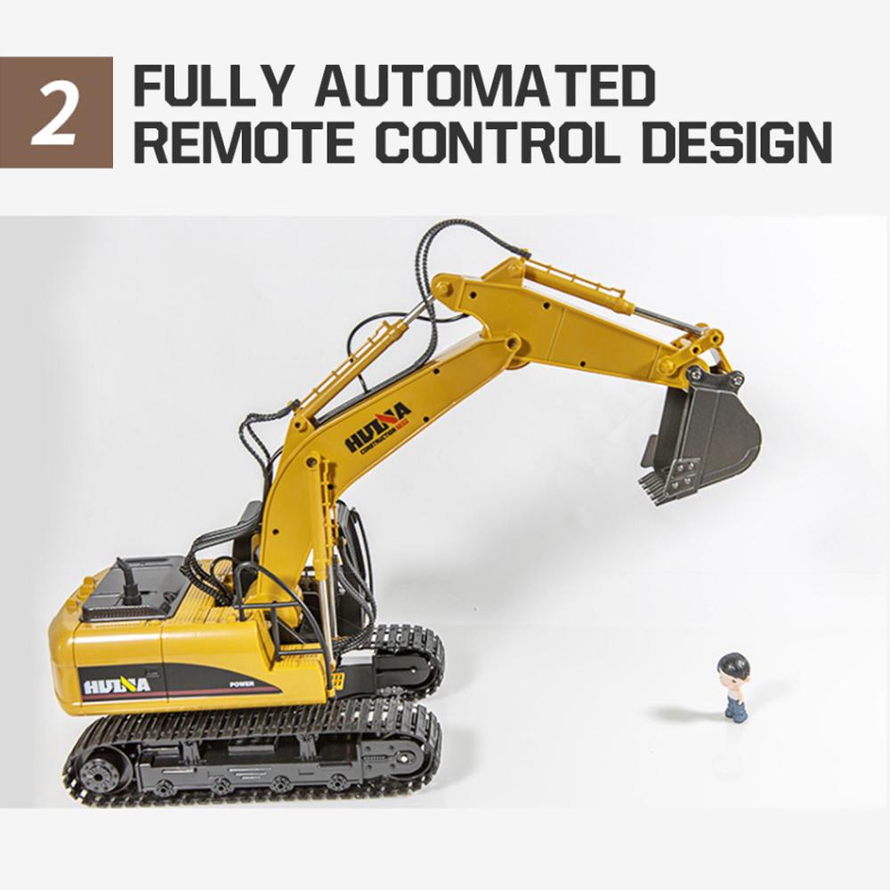 HUINA 1535 Remote Control Excavator 1/14 Engineering Vehicle 2.4Ghz RC Car 15 Channel Truck Car Model Kids Boys Toys Kids Gifts