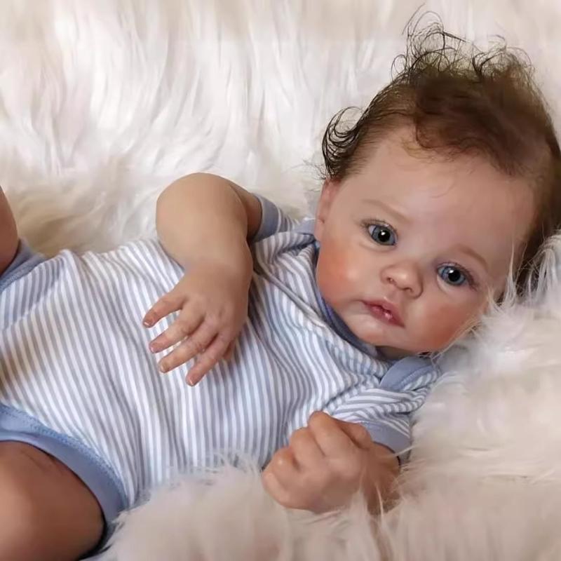 49cm Lifelike Full Vinyl Body Reborn Babies Doll Meadow Realistic 3D Delicate Painting Skin Newborn Doll Cloth Body Rebirth Doll Kid's Birthday Gifts