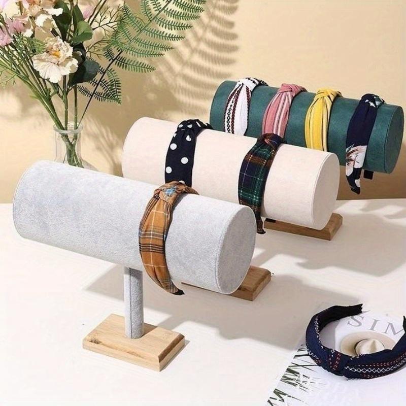 3-stufiger Samt-Stirnband- & Schmuckständer Ovaler Mehrzweck-Organizer für Haarschmuck, Marktstand-Dekor, Weiche Stoffoberfläche,