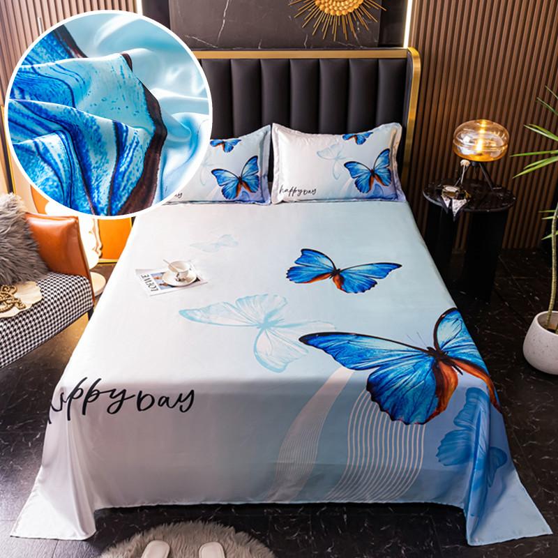 

Summer Flat Sheet Cooling Bedsheet Printed Bed Linen Breathable Flat Bedsheets for Home Single Size Sheets sabanas para cama 180x230cm 1pc