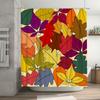 Colorful Autumn Leaves Shower Curtain Modern Bathroom Decor with 3D Printed Water Resistant Fabric Perfect for Fall Home Improve