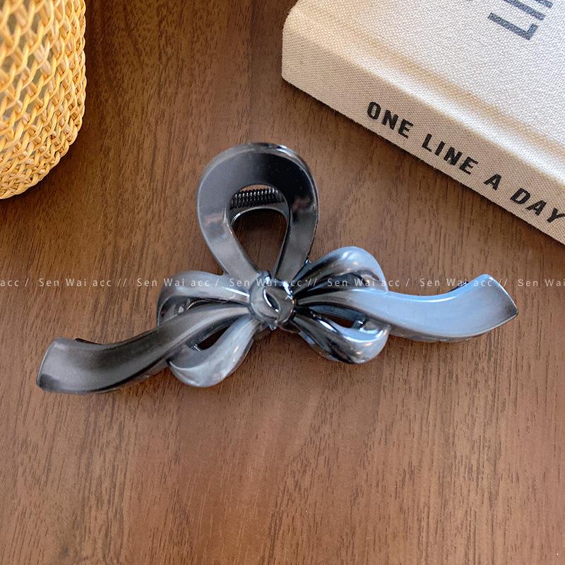 Bow grab clip women's large hair volume shark clip summer hairpin back head headdress