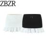 Za New Fall Women's Clothing 2025 Fashion Style Fashion Lace Patchwork Sexy Skinny Hip Ultra Short Skirt
