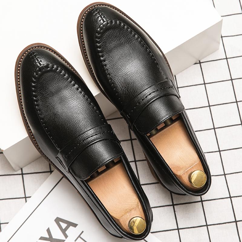 Social Leather Shoes Men Flat Casual Business Leather Shoes Male Classic Men's Loafers Office Dress Shoes