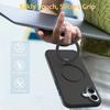For iPhone 16 Plus Case Compatible with MagSafe Rotating Ring Kickstand TPU + PC Phone Back Cover