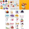Celebration Photo Booth Props Kit With Cartoon Paper Materials For Kids And Adults