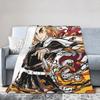 Demons Rengoku Kyoujurou Slayers Flannel Throw Blankets Flame Hashira Throws Knitted Blanket Outdoor Lightweight Thin Portable