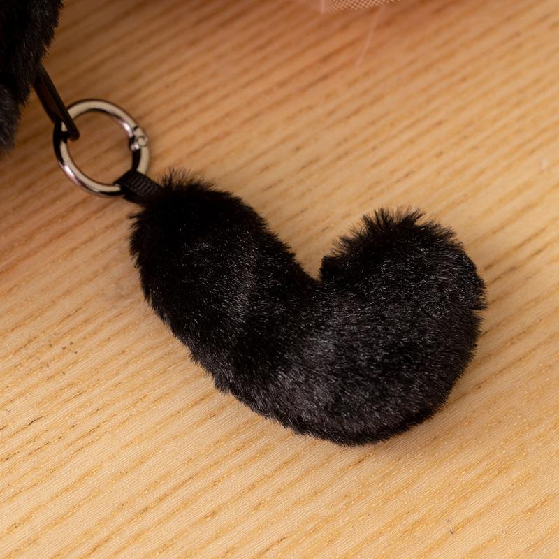 Cute Black Cat Plush Pencil Case Soft Animal Pen Bag Student Stationery Pouch Kawaii School Gift