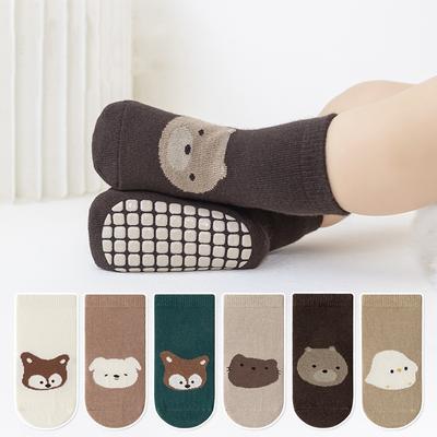 0-3 Years Indoor Kids Toddler Anti-Slip Floor Cute Cartoon Baby Socks Newborn Boy Girl Four Seasons Cotton Socks