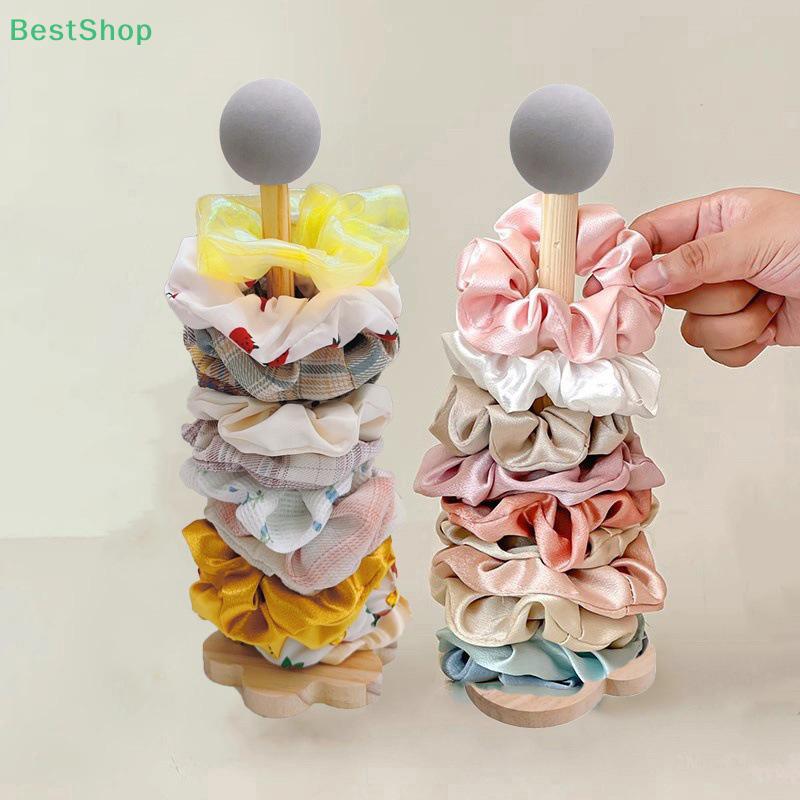 Wood Desktop Hair Scrunchies Hairpin Organizer Jewelry Bracelet Organizer Display Holder Girls Headband Display Stand