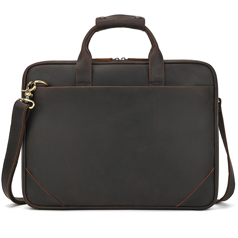 Business Leather Laptop Bag For Men Male Genuine Leather Shoulder Bag Crossbody Men Briefcase Bag Sling Bag Black Handbag Man