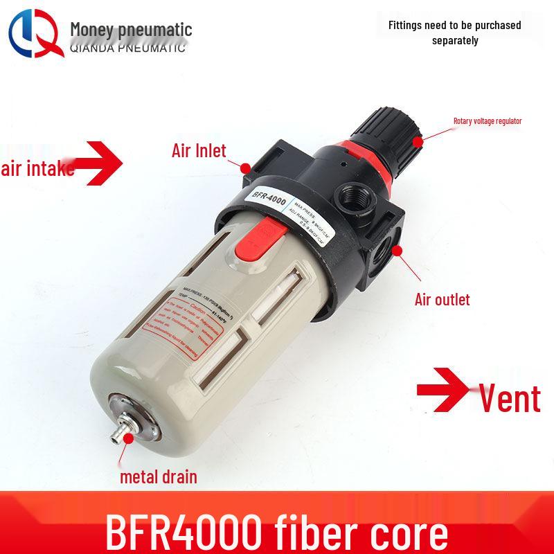 Airtac Air Source Processor Set: AFC2000 Oil-Water Separator, Air Filter, Pressure Regulator