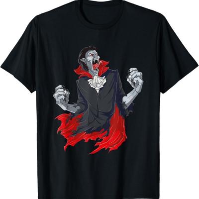 Angry Dracula Spooky Scary Happy Halloween T-Shirt