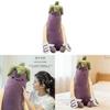 Cartoon Eggplant Plush Pillow With Removable Cover For Sleep And Comfort