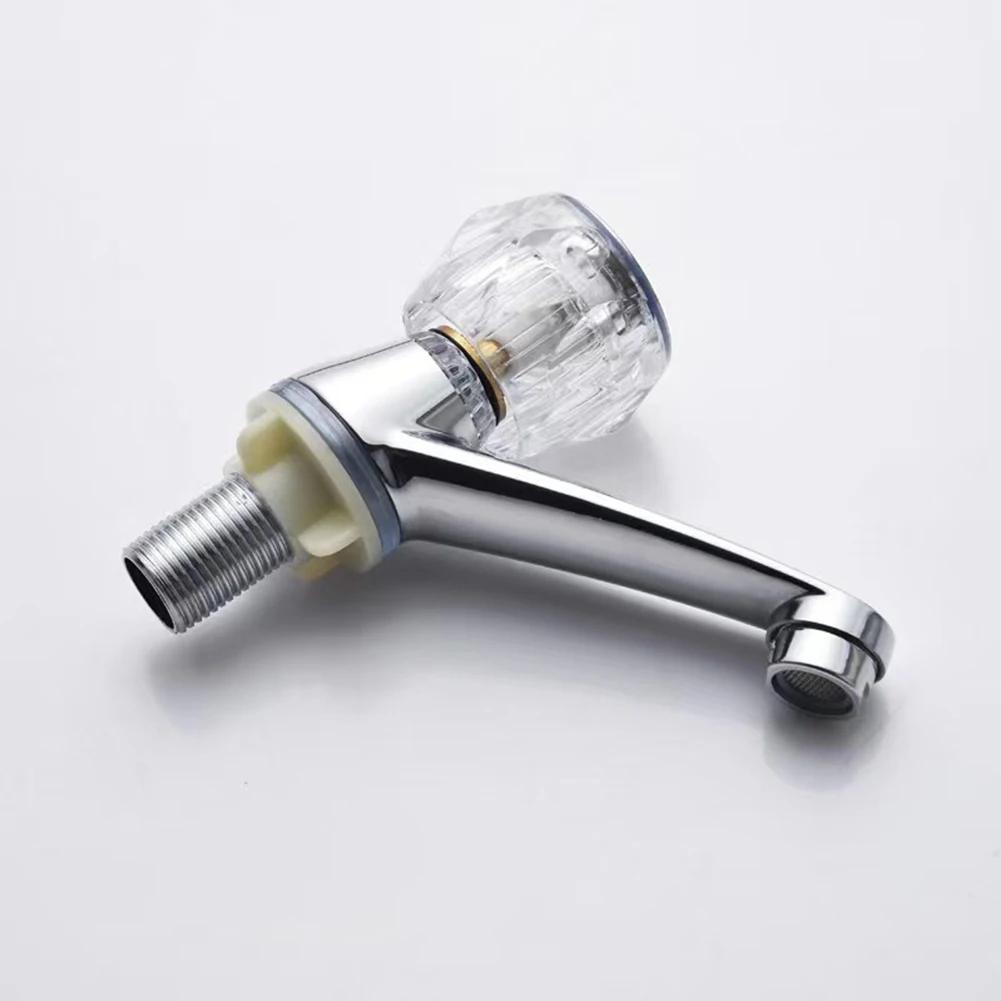 1pc Basin Faucet Zinc Alloy Bathroom Wash Basin Faucet Deck Mount Single Hole Cold Tap Balcony Home Hotel Toilet Faucet