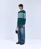IRONYPORNO WHITELINE 86-Iroj366 Solid Striped Long Sleeve Knit Green