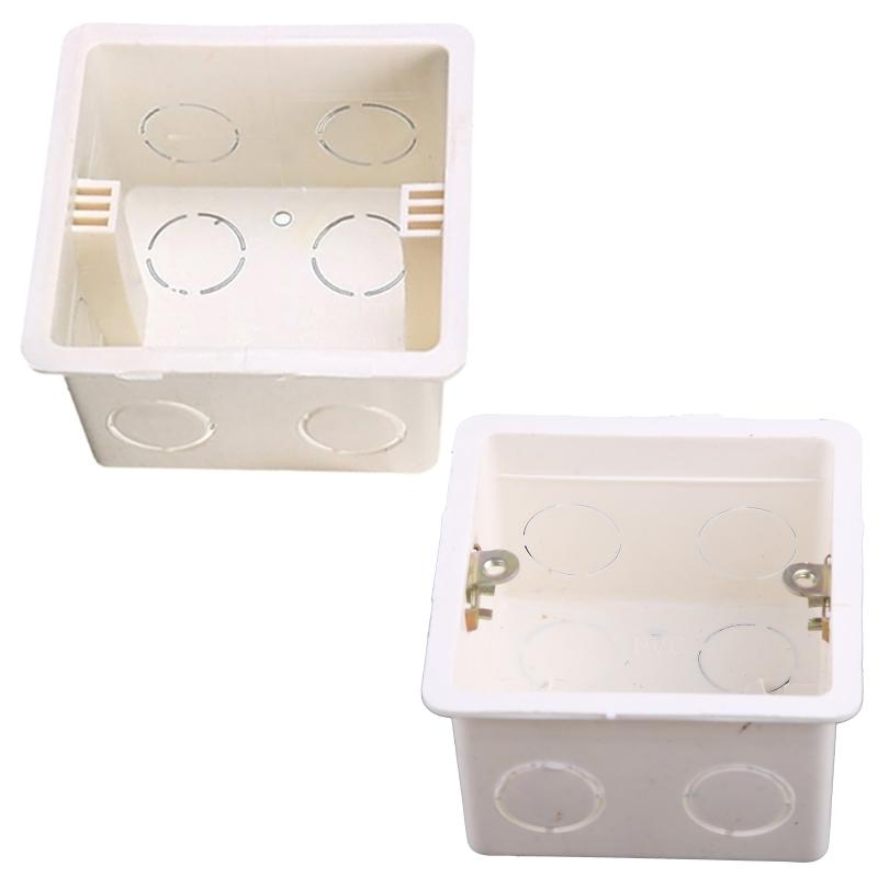 80x80 PVC Junction Box Wall Mount Cassette For Switch Socket Base Bottom Box Electrical Box Accessories
