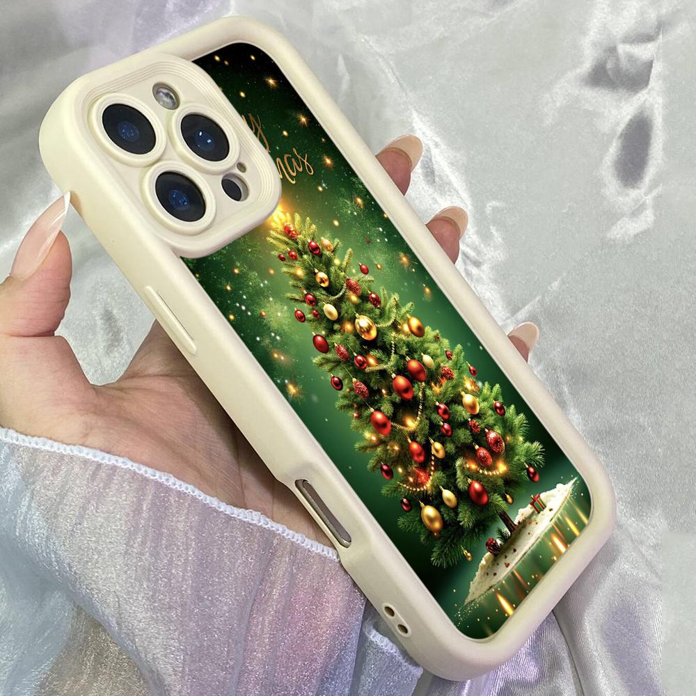 JT164 Christmas Tree Lighting for iPhone 17 16 15 14 Pro Max Samsung S26 S25 Ultra A17 A16 A07 A56 A06 Xiaomi 15T Redmi 15c 14C Note 14 Soft TPU Case