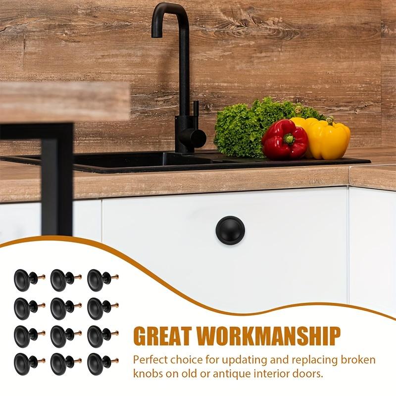 20 buc. Butoane de dulap, Butoane de dulap negru mat pentru Butoane de dulap pentru sertare, Butoane pentru uși de dulap, cu șuruburi