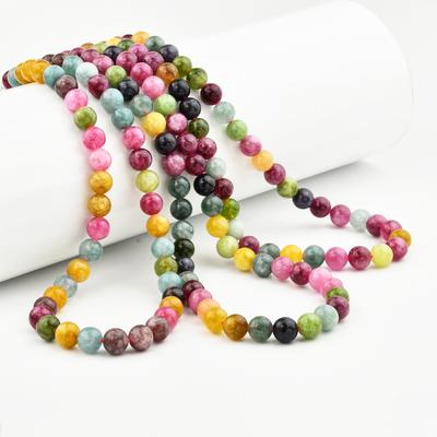 Natural Stone Colorful Stone 4mm 6mm 8mm Beaded Necklaces Bohemian Summer Women's Handmade Zircon Gift Holiday Necklace