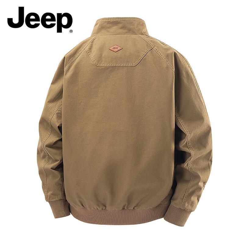 Jeep Men's Vintage Washed Stand-Collar Casual Jacket