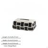 Checkerboard Tissue Box Holder Luxury Style Modern Decorative Home Decor for