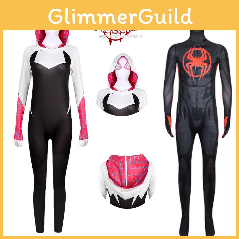 2023 Spider-man Miles Gwen Cosplay Costume Women's Spider-man Jumpsuit Milk Silk Fabric