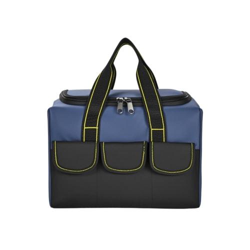 Tool Bag, Tool Storage Bag with Large Opening, for Woodworking, Electrician's Tools, and More, with Reinforced Oxford Cloth Bottom (Blue, 36*21*24cm)