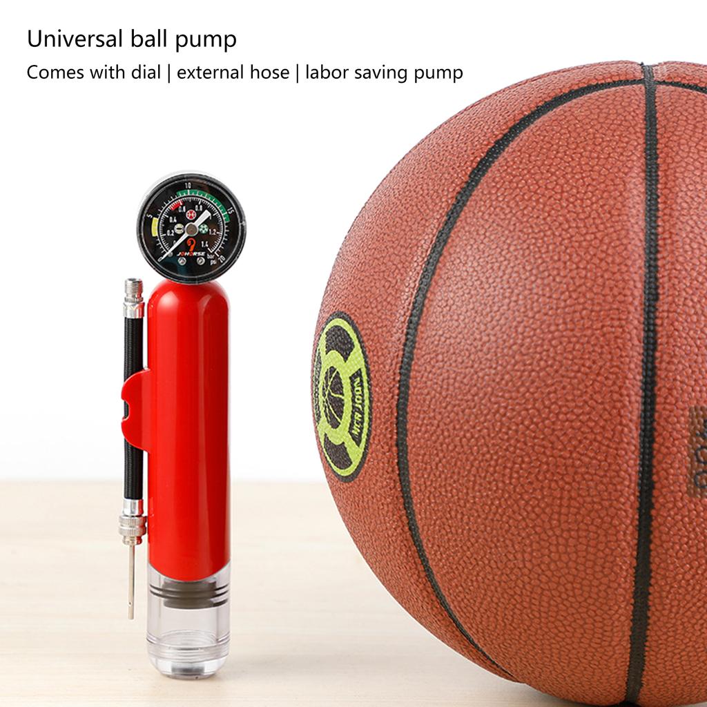 Basketballpumpe Håndholdt Ballpumpe med Manometer 20PSI Bærbar Luftpumpe Ballpumpeverktøy Enkel å Bruke