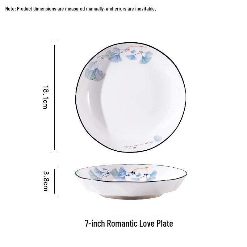 Creative Ginkgo Leaf Ceramic Dinnerware Set: 4/6 Pieces for Salad, Fruit, and Soup